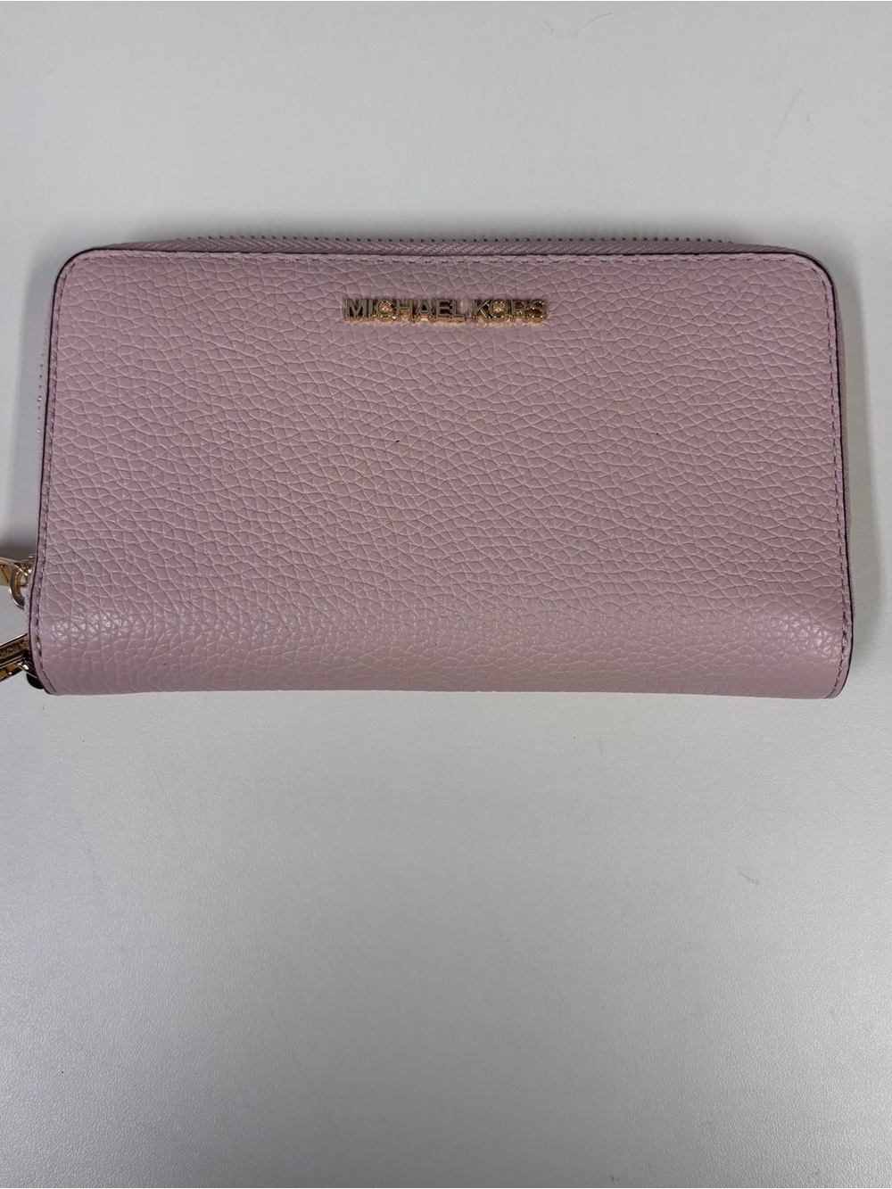 Michael Kors Blush Pink Zip Wallet with Gold Hardware + wristlet - Picture 2 of 8